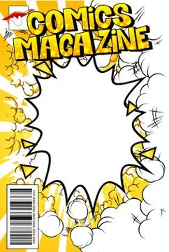 Editable comic book cover with abstract background. イラスト素材