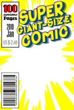 Editable comic book cover with abstract background. Stock Illustration