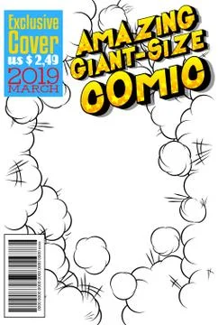 Editable comic book cover with abstract background. Stock Illustration