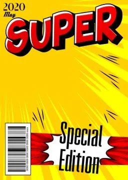 Editable comic book cover with simple explosion background. Vector illustrati Stock Illustration