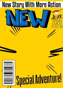 Editable comic book cover with simple explosion background. Vector illustrati Stock Illustration