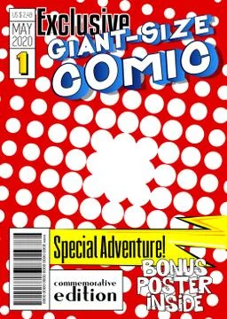 Editable comic book cover with simple explosion background. Vector illustrati Stock Illustration