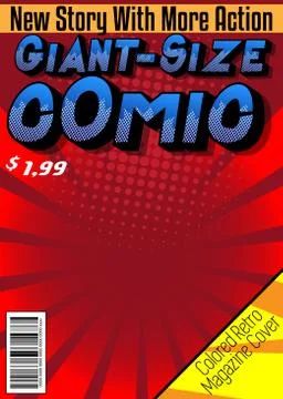 Editable comic book cover with simple explosion background. Vector illustrati Stock Illustration
