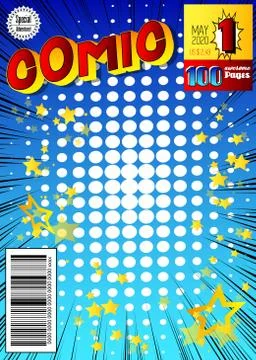 Editable comic book cover with simple explosion background. Vector illustrati Stock Illustration