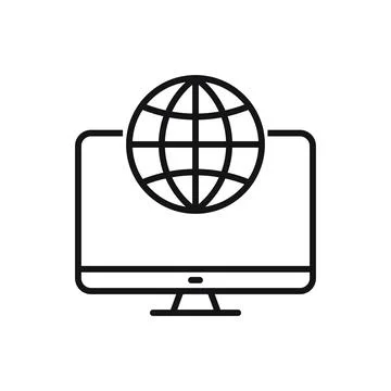 Editable computer world wide web surfing to internet line icon. Vector illust Stock Illustration