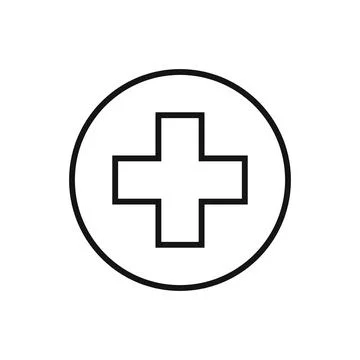 Editable cross line icon. Vector illustration isolated on white background. u Stock Illustration