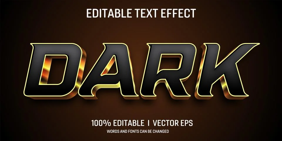 Editable dark vector text effect with modern style design Stock Illustration