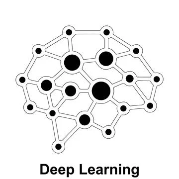 Editable deep learning icon design representing artificial intelligence Stock Illustration