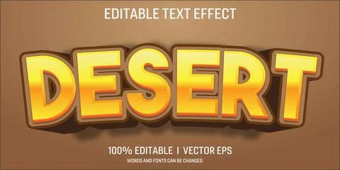 Editable desert vector 3d text effect with modern style design Stock Illustration