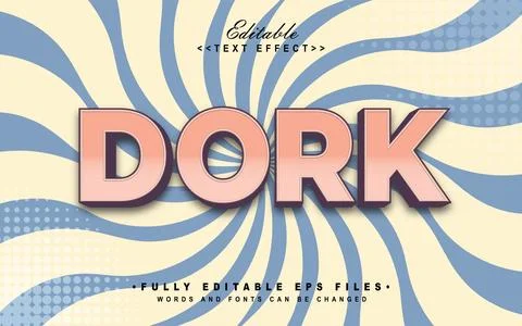 Editable dork retro 70s text effect Stock Illustration