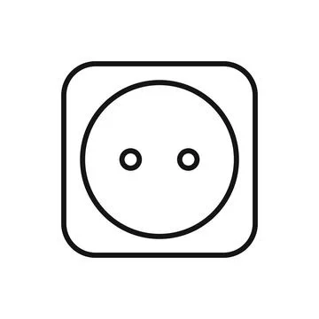Editable Electric socket line icon. Vector illustration isolated on white bac Illustrazione stock