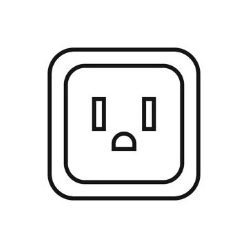 Editable Electric socket line icon. Vector illustration isolated on white bac 스톡 일러스트