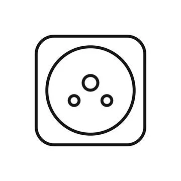 Editable Electric socket line icon. Vector illustration isolated on white bac Illustrazione stock
