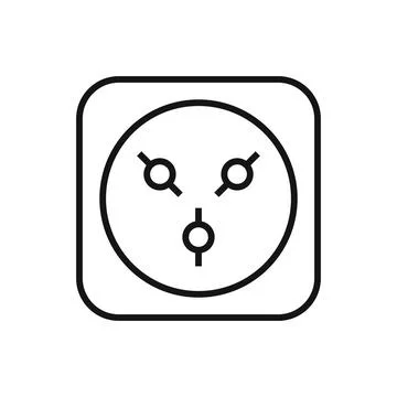 Editable Electric socket line icon. Vector illustration isolated on white bac Stockillustratie
