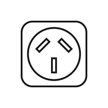 Editable Electric socket line icon. Vector illustration isolated on white bac イラスト素材