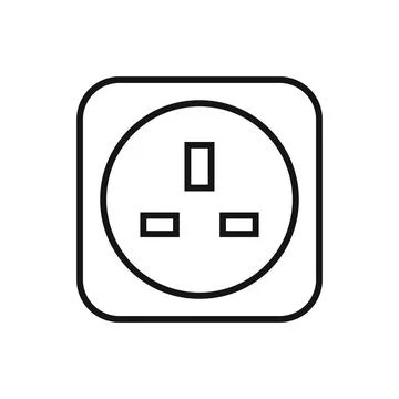 Editable Electric socket line icon. Vector illustration isolated on white bac 스톡 일러스트