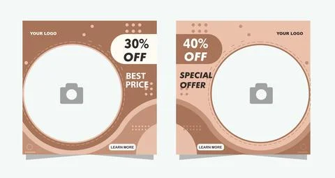 Editable Elegant Post Template Illustrazione stock