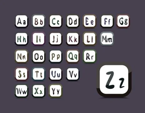 Editable English alphabet Stockillustratie