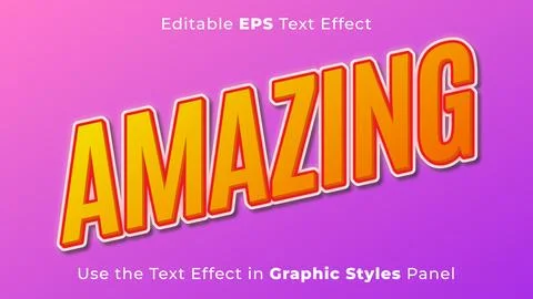 Editable EPS Text Effect of Amazing for Title and Poster Stock Illustration
