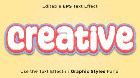 Editable EPS Text Effect of Creative for Title and Poster Stock Illustration