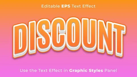 Editable EPS Text Effect of Discount for Title and Poster Stock Illustration