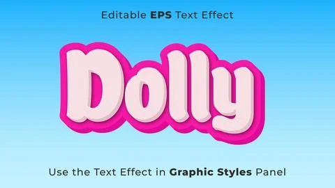 Editable EPS Text Effect of Dolly for Title and Poster Stock Illustration