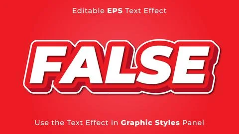 Editable EPS Text Effect of False for Title and Poster Stock Illustration