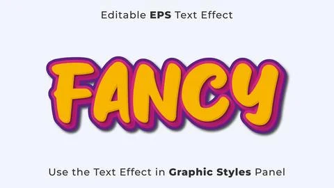 Editable EPS Text Effect of Fancy for Title and Poster Stock Illustration