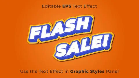 Editable EPS Text Effect of Flash Sale for Title and Poster Stock Illustration