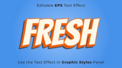 Editable EPS Text Effect of Fresh for Title and Poster Stock Illustration