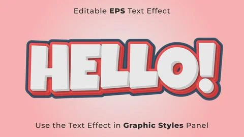 Editable EPS Text Effect of Hello for Title and Poster Stock Illustration