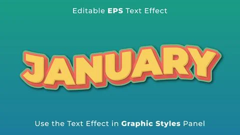 Editable EPS Text Effect of January for Title and Poster Stock Illustration