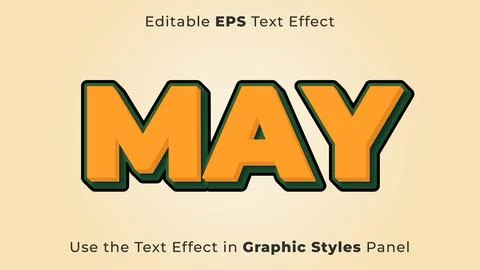 Editable EPS Text Effect of May for Title and Poster Stock Illustration
