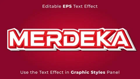 Editable EPS Text Effect of Merdeka for the Independence Day of Indonesia Stock Illustration