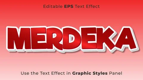 Editable EPS Text Effect of Merdeka for the Independence Day of Indonesia Stock Illustration