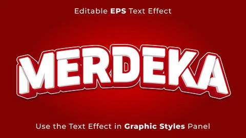 Editable EPS Text Effect of Merdeka for the Independence Day of Indonesia Stock Illustration