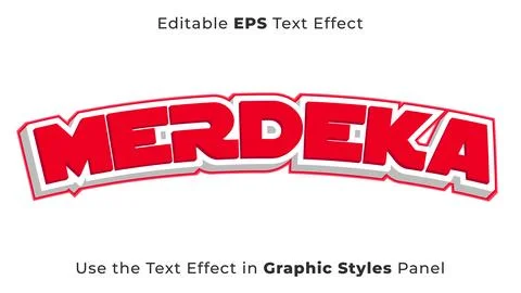 Editable EPS Text Effect of Merdeka for the Independence Day of Indonesia Stock Illustration