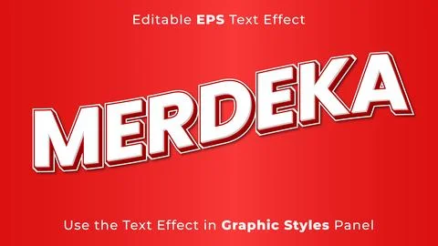 Editable EPS Text Effect of Merdeka for the Independence Day of Indonesia Stock Illustration