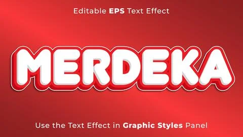 Editable EPS Text Effect of Merdeka for the Independence Day of Indonesia Stock Illustration