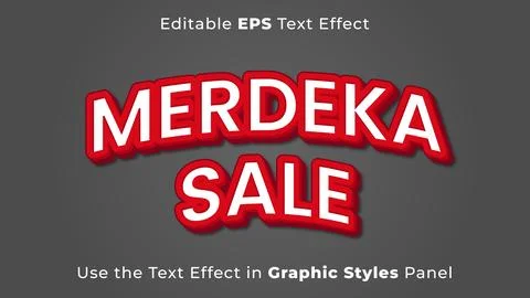 Editable EPS Text Effect of Merdeka Sale for the Independence Day of Indonesia Stock Illustration