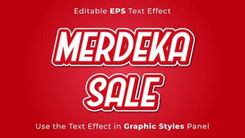 Editable EPS Text Effect of Merdeka Sale for the Independence Day of Indonesia Stock Illustration