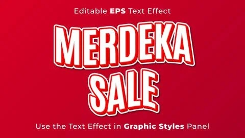 Editable EPS Text Effect of Merdeka Sale for the Independence Day of Indonesia Stock Illustration