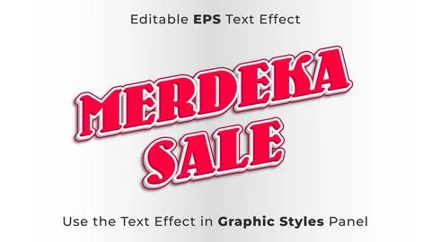 Editable EPS Text Effect of Merdeka Sale for the Independence Day of Indonesia Stock Illustration