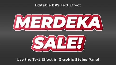 Editable EPS Text Effect of Merdeka Sale for the Independence Day of Indonesia Stock Illustration