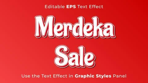Editable EPS Text Effect of Merdeka Sale for the Independence Day of Indonesia Stock Illustration