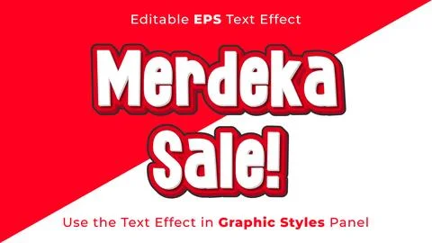 Editable EPS Text Effect of Merdeka Sale for the Independence Day of Indonesia Stock Illustration