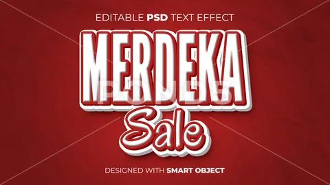 Editable EPS Text Effect of Merdeka Sale for the Independence Day of Indonesia PSD Template