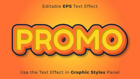 Editable EPS Text Effect of Promo for Title, Discount, Sale, and Poster Stock Illustration