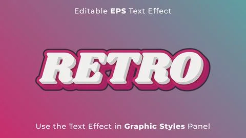Editable EPS Text Effect of Retro for Title and Poster Stock Illustration