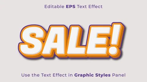 Editable EPS Text Effect of Sale for Title and Poster Ilustración de archivo